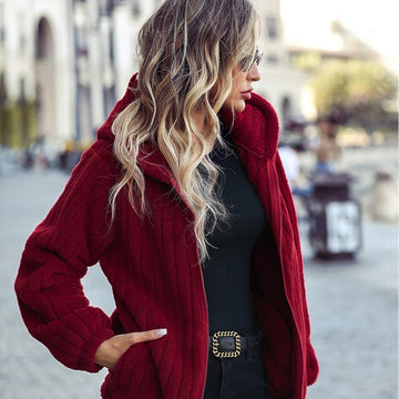 AutumnWinter Fashion Women's Hooded Long-sleeved Casual Jacket